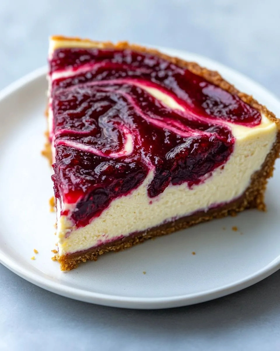 3-Ingredient Magic Cranberry Swirl Cheesecake You'll Crave 5 Cranberry Swirl Cheesecake - detail 2