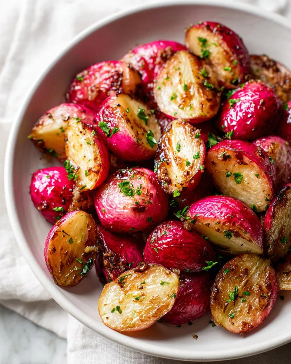Garlic Roasted Radishes - detail 2