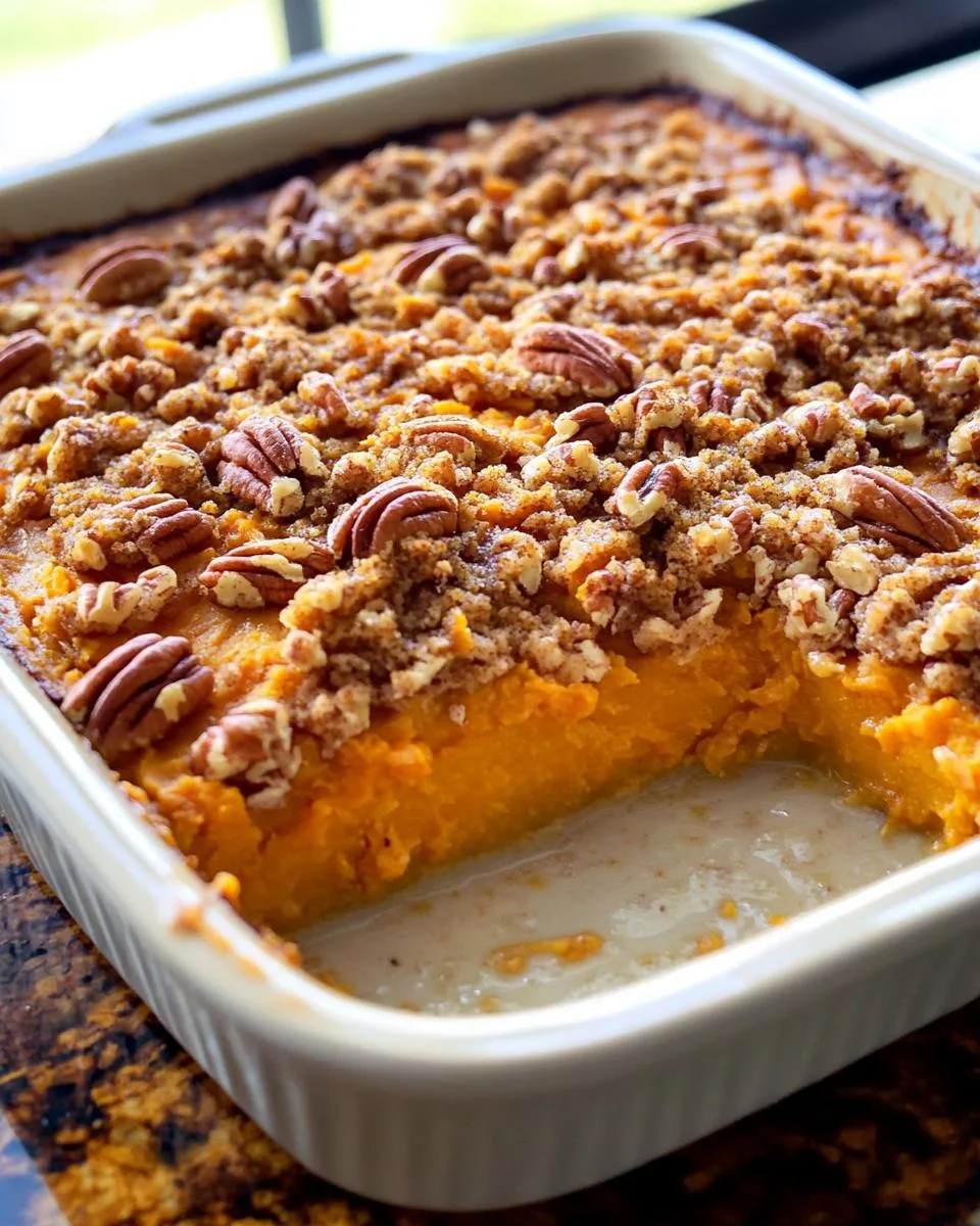 Irresistible Sweet Potato Casserole with Pecan Streusel - 3 Simple Secrets 3 Sweet Potato Casserole with Pecan Streusel - detail 1