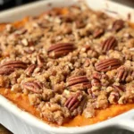 Irresistible Sweet Potato Casserole with Pecan Streusel - 3 Simple Secrets 4 Sweet Potato Casserole with Pecan Streusel