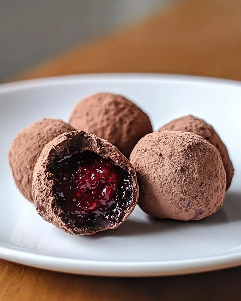 Chocolate Raspberry Truffles: 5-Ingredient Decadent Bliss 6 Chocolate Raspberry Truffles - detail 2