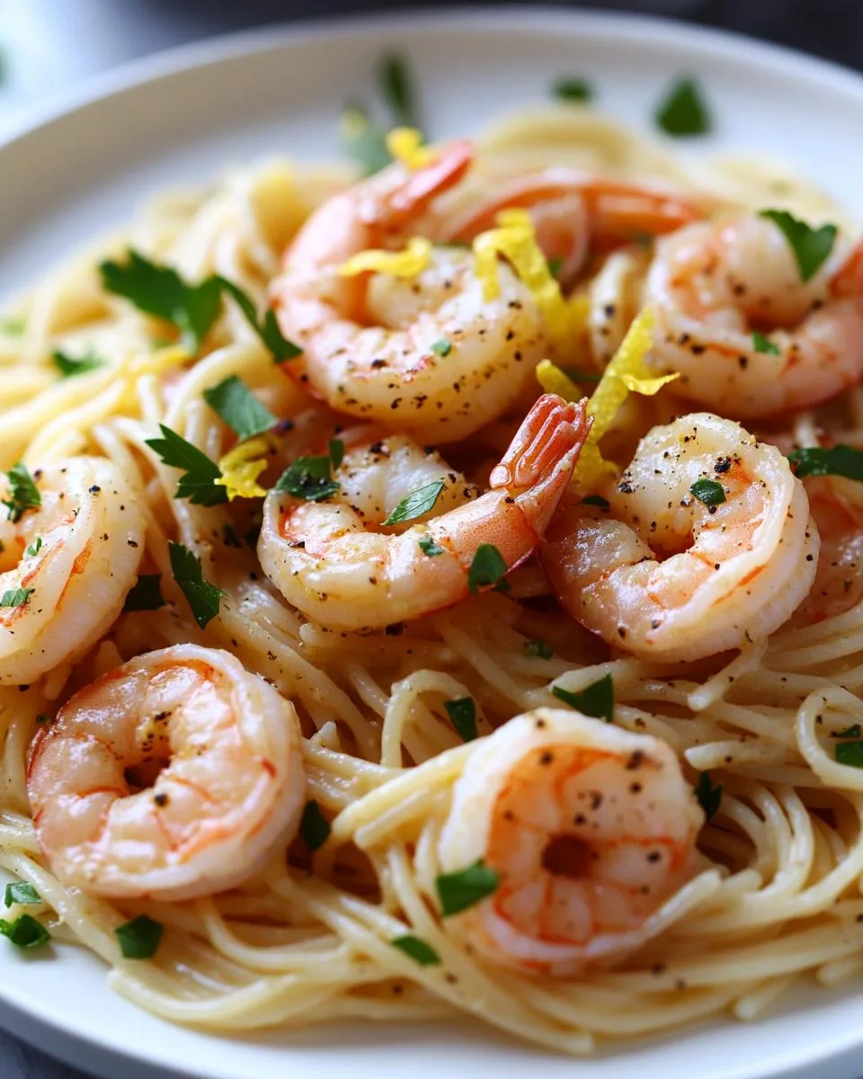 Lemon Garlic Shrimp Pasta