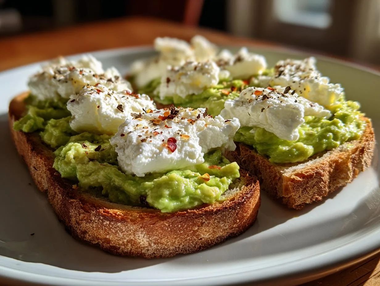 Avocado Cottage Cheese Toast