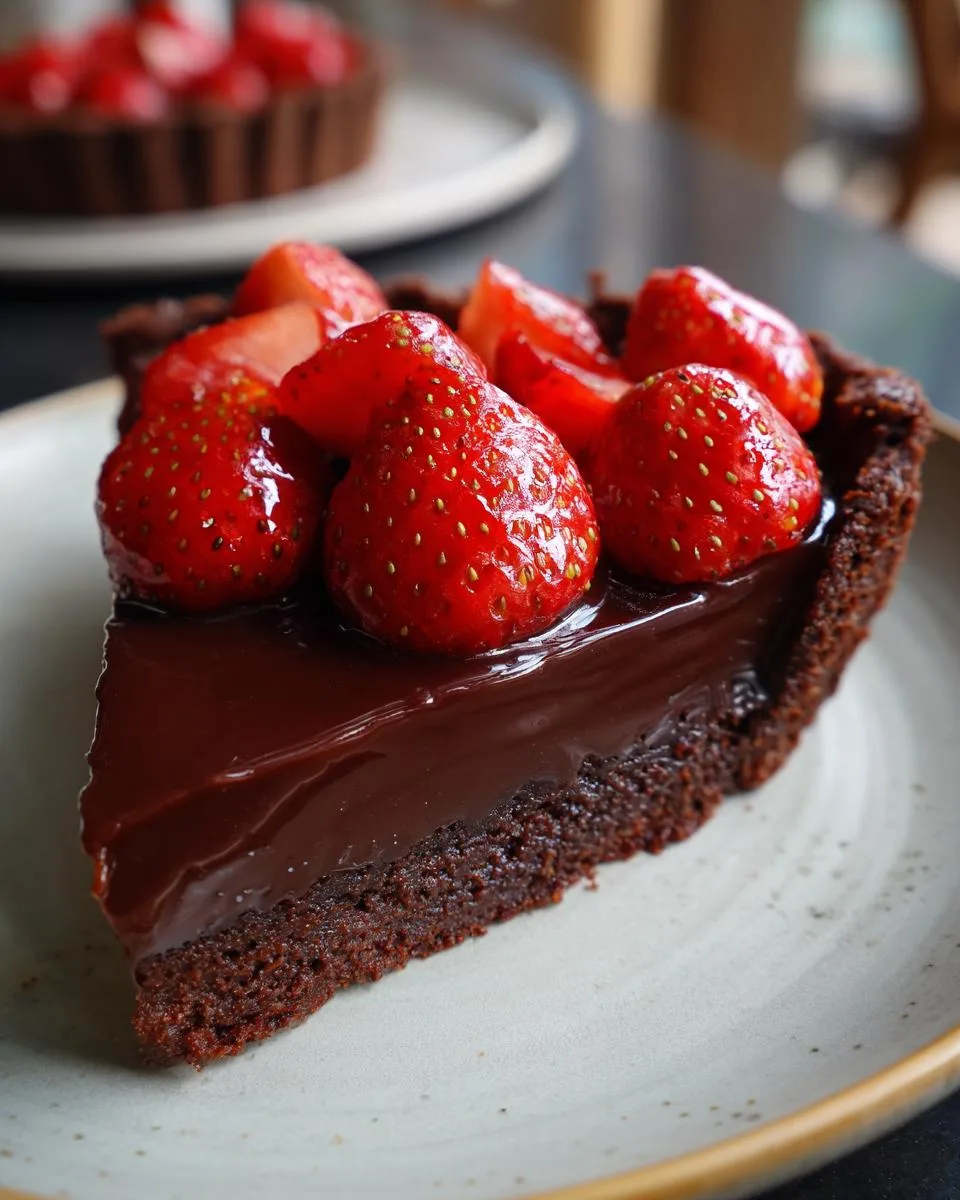 Chocolate Strawberry Tart - detail 1