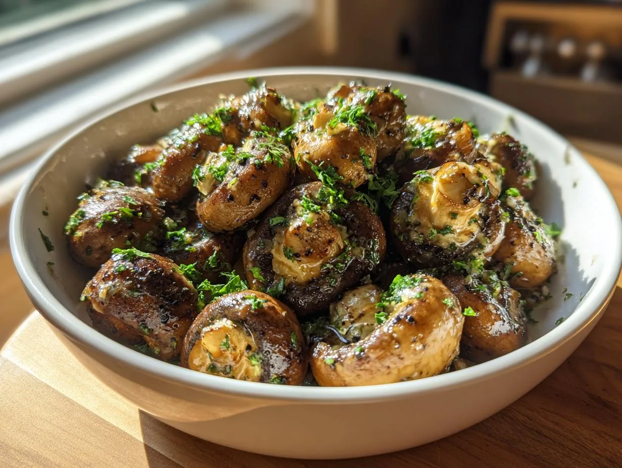 Recipe Kitchen Hub - Easy Slow Cooker Recipes 16 Garlic Butter Mushrooms