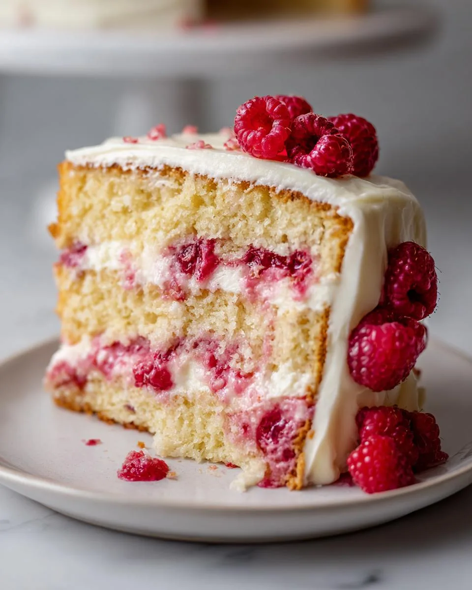 Lemon Raspberry Layer Cake - detail 1