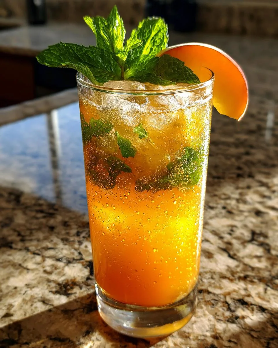 Peach Bellini Mocktail - detail 1