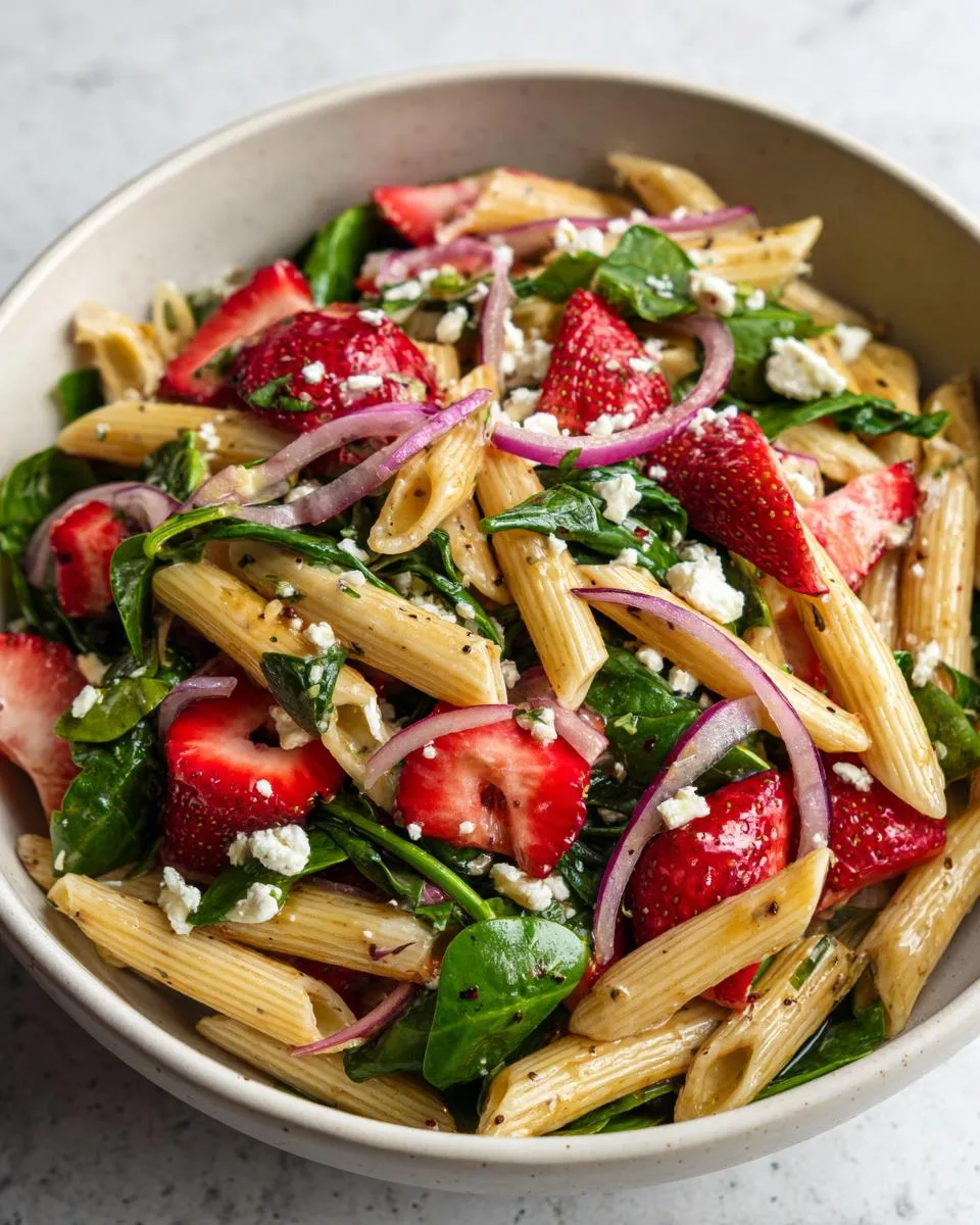 Strawberry Spinach Pasta Salad - detail 1