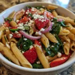 Strawberry Spinach Pasta Salad
