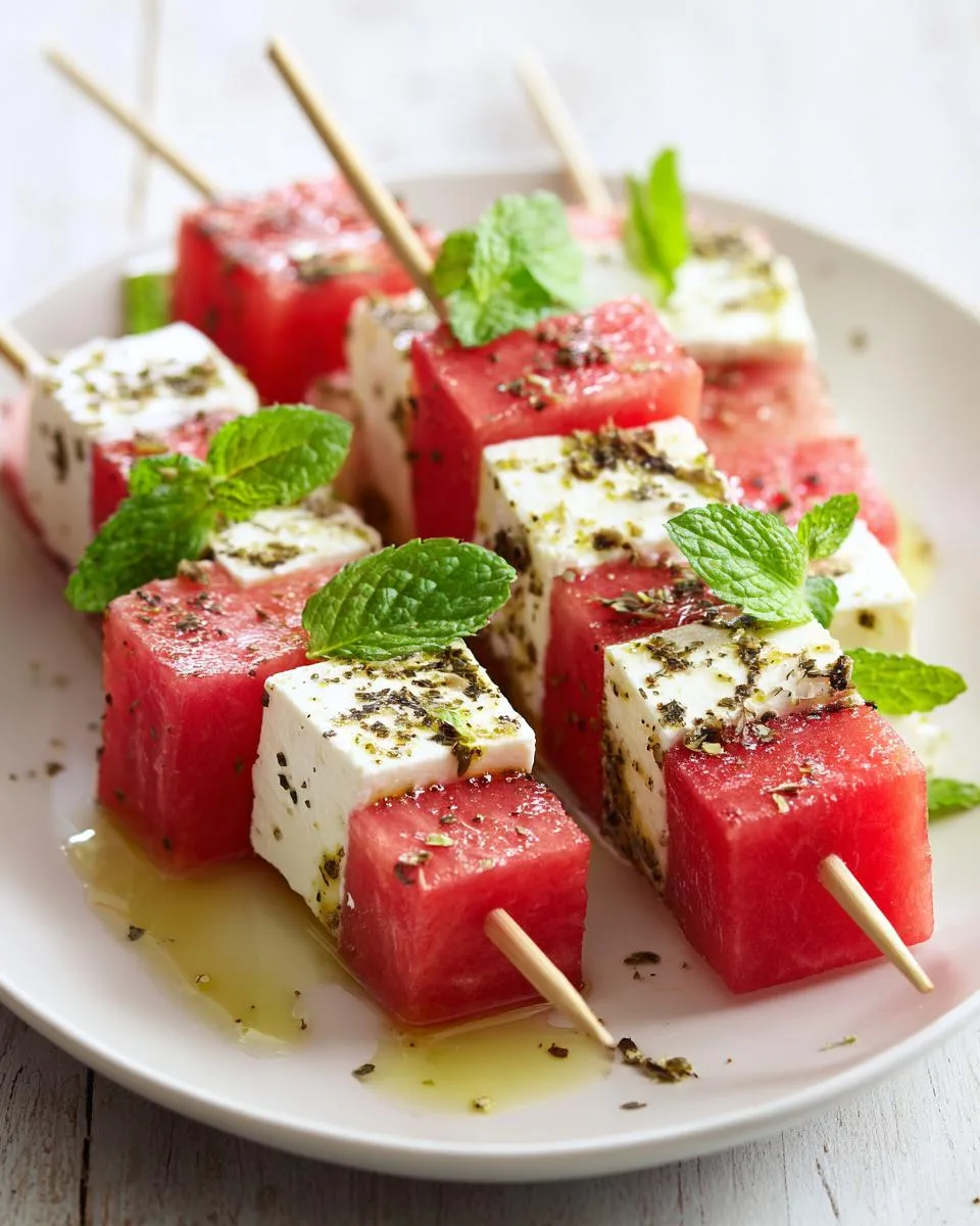 Watermelon Feta Skewers - detail 2