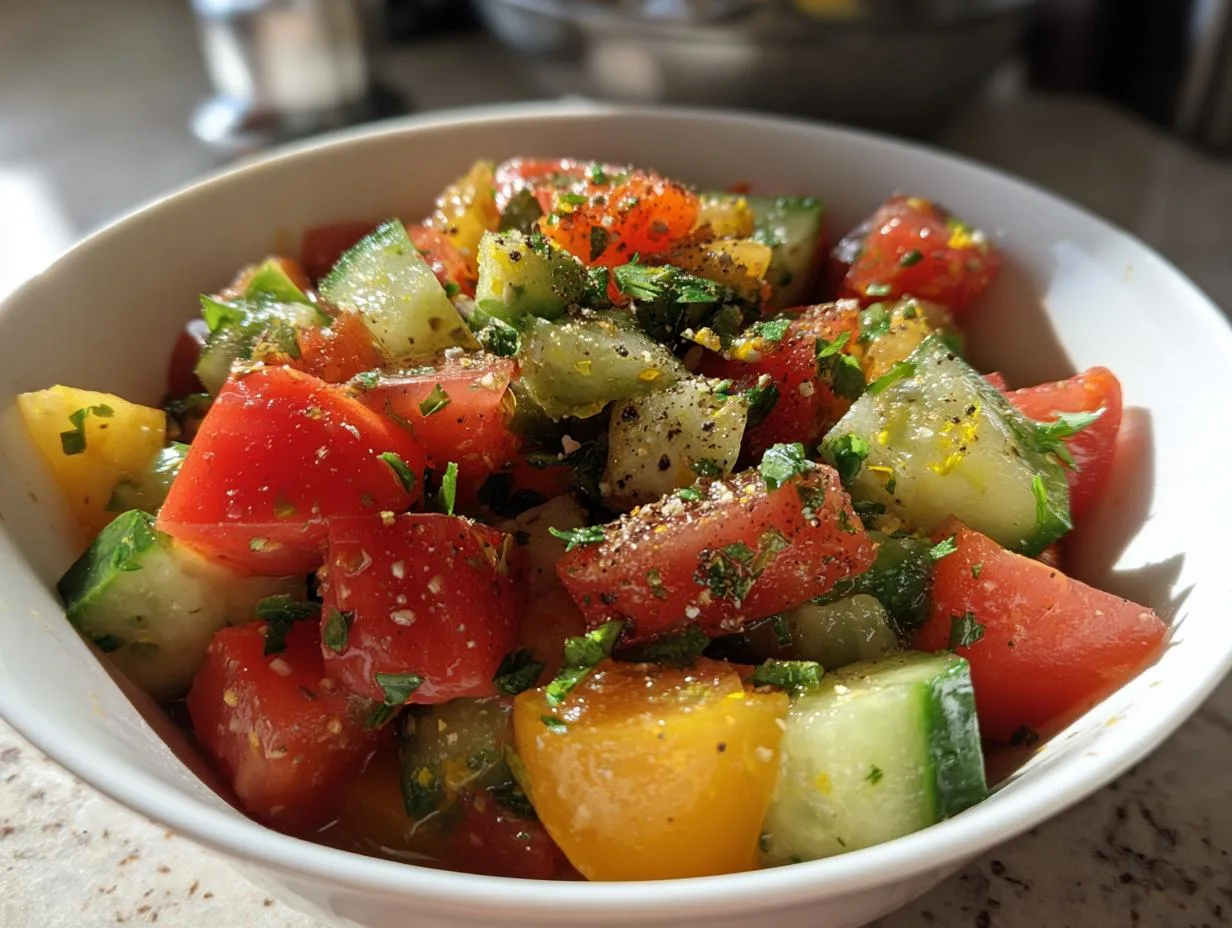 Recipe Kitchen Hub - Easy Slow Cooker Recipes 23 Cucumber Tomato Salad