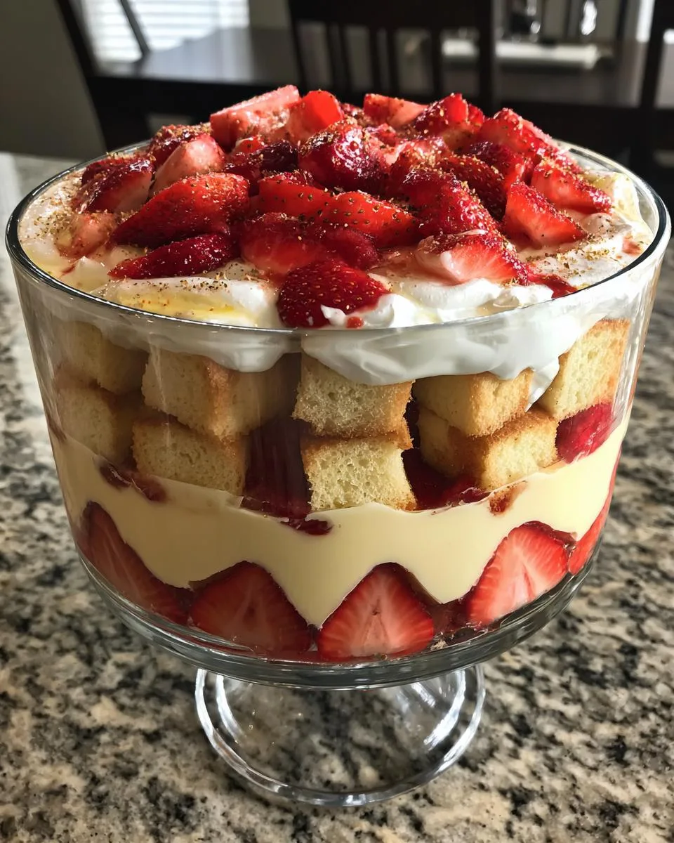 Lemon Strawberry Trifle - detail 2