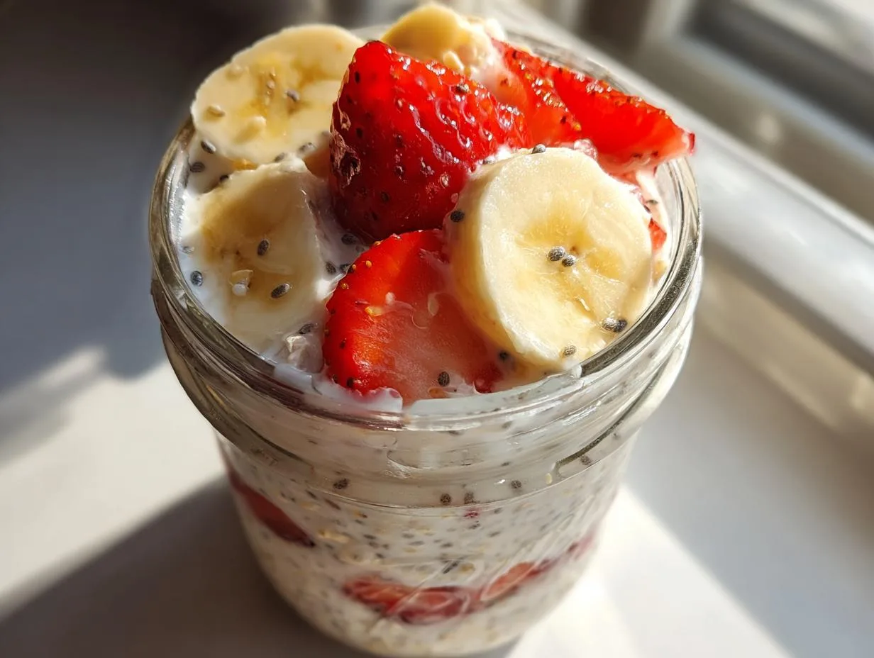 Strawberry Banana Overnight Oats