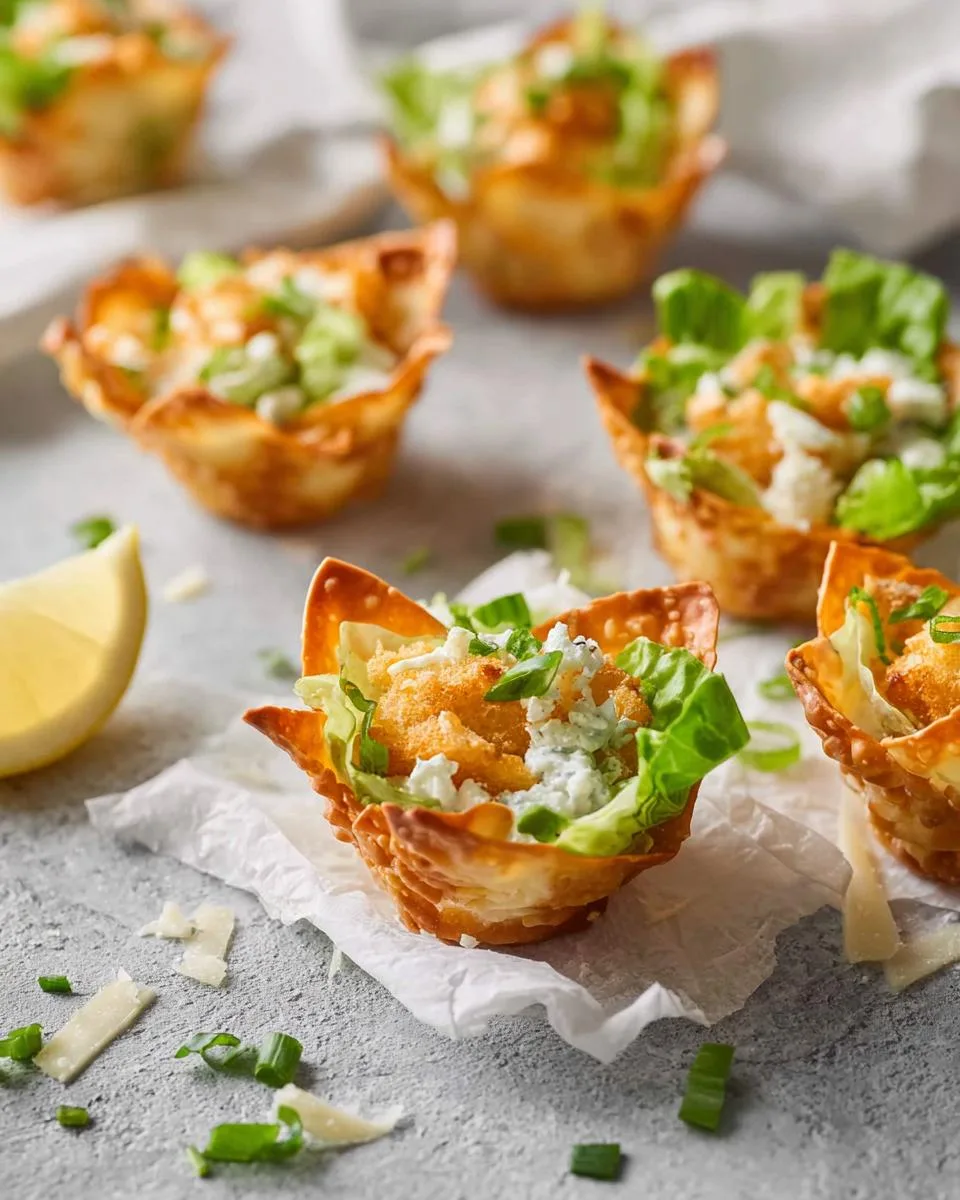 Caesar Salad Wonton Cups: 25-Minute Crunchy Bliss 3 Caesar Salad Wonton Cups - detail 1