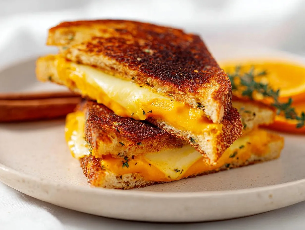 Recipe Kitchen Hub - Easy Slow Cooker Recipes 15 Cheddar Pumpkin Grilled Cheese