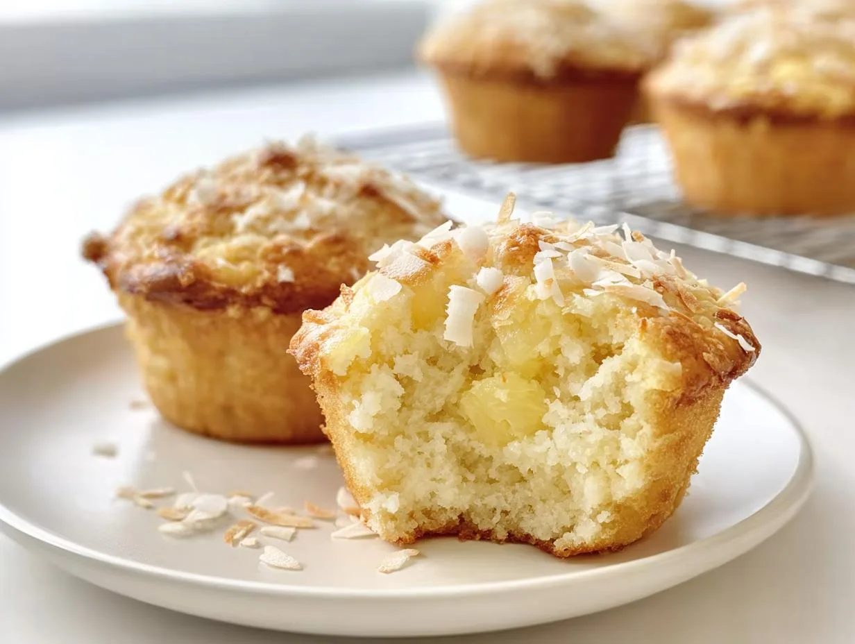 Coconut & Pineapple Cottage Cheese Muffins