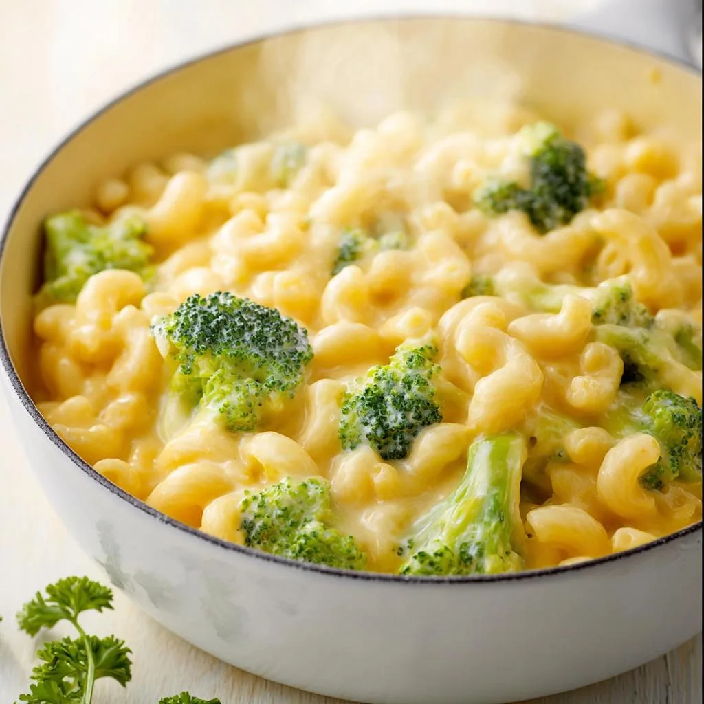 Recipe Kitchen Hub - Easy Slow Cooker Recipes 13 Creamy Broccoli Mac and Cheese