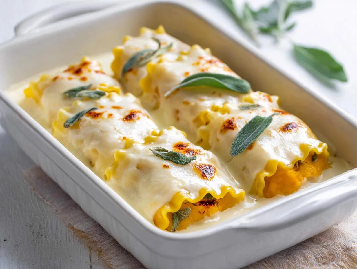 Recipe Kitchen Hub - Easy Slow Cooker Recipes 11 Creamy Pumpkin Lasagna Rolls