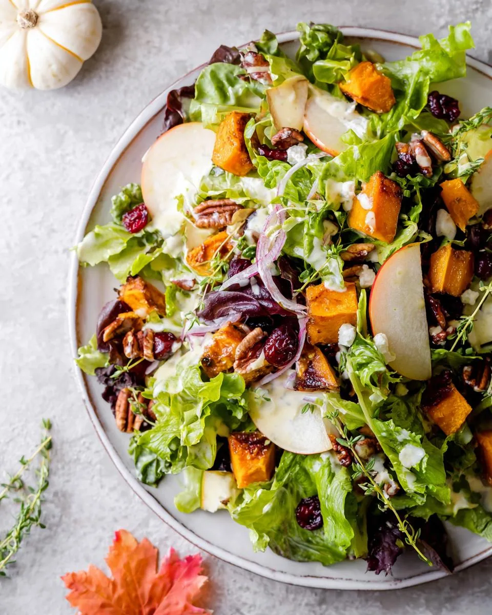 Fall Harvest Salad with Pumpkin Vinaigrette: 1 Hearty Salad 3 Fall Harvest Salad with Pumpkin Vinaigrette - detail 1