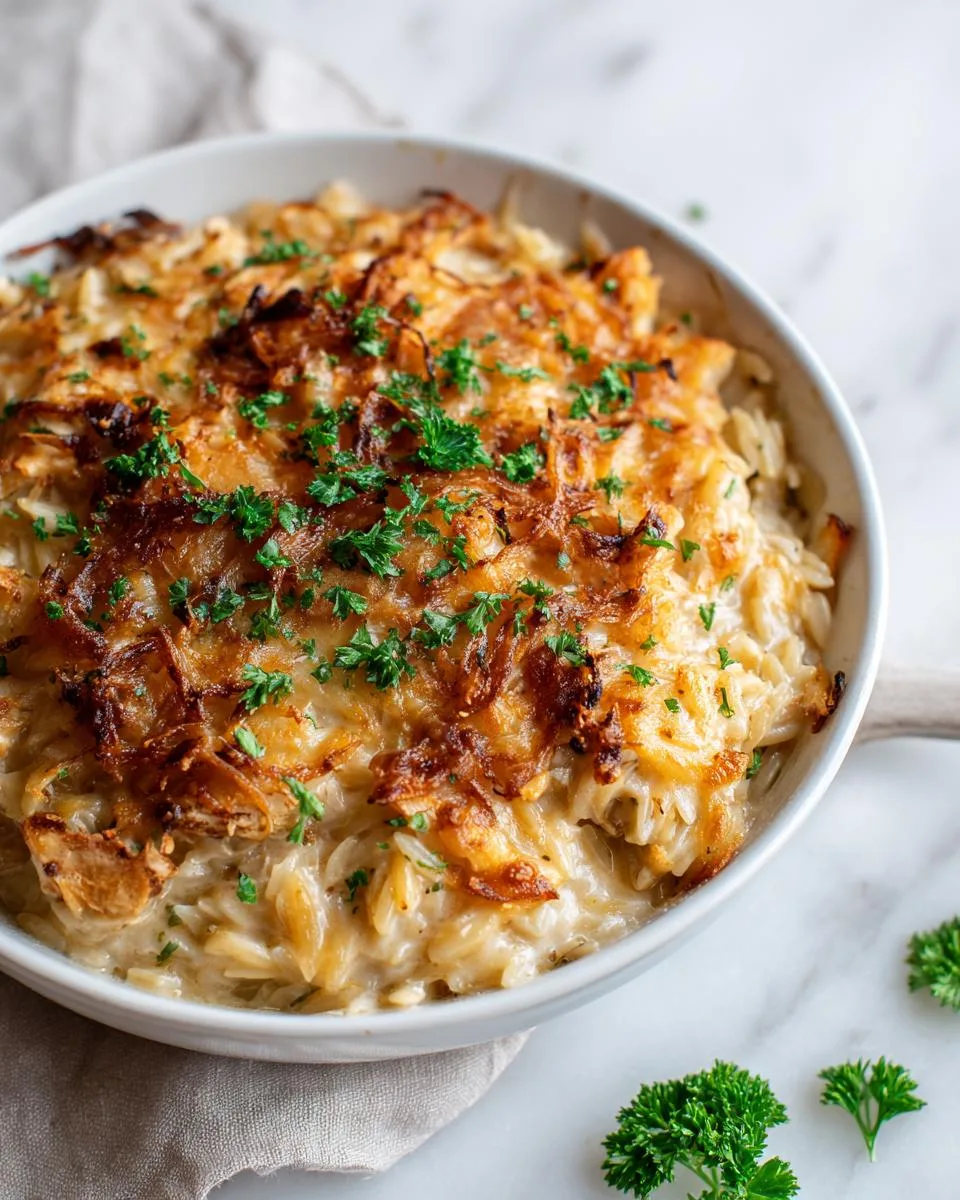 Ultimate 1-Pan French Onion Chicken Orzo Casserole 3 French Onion Chicken Orzo Casserole - detail 1
