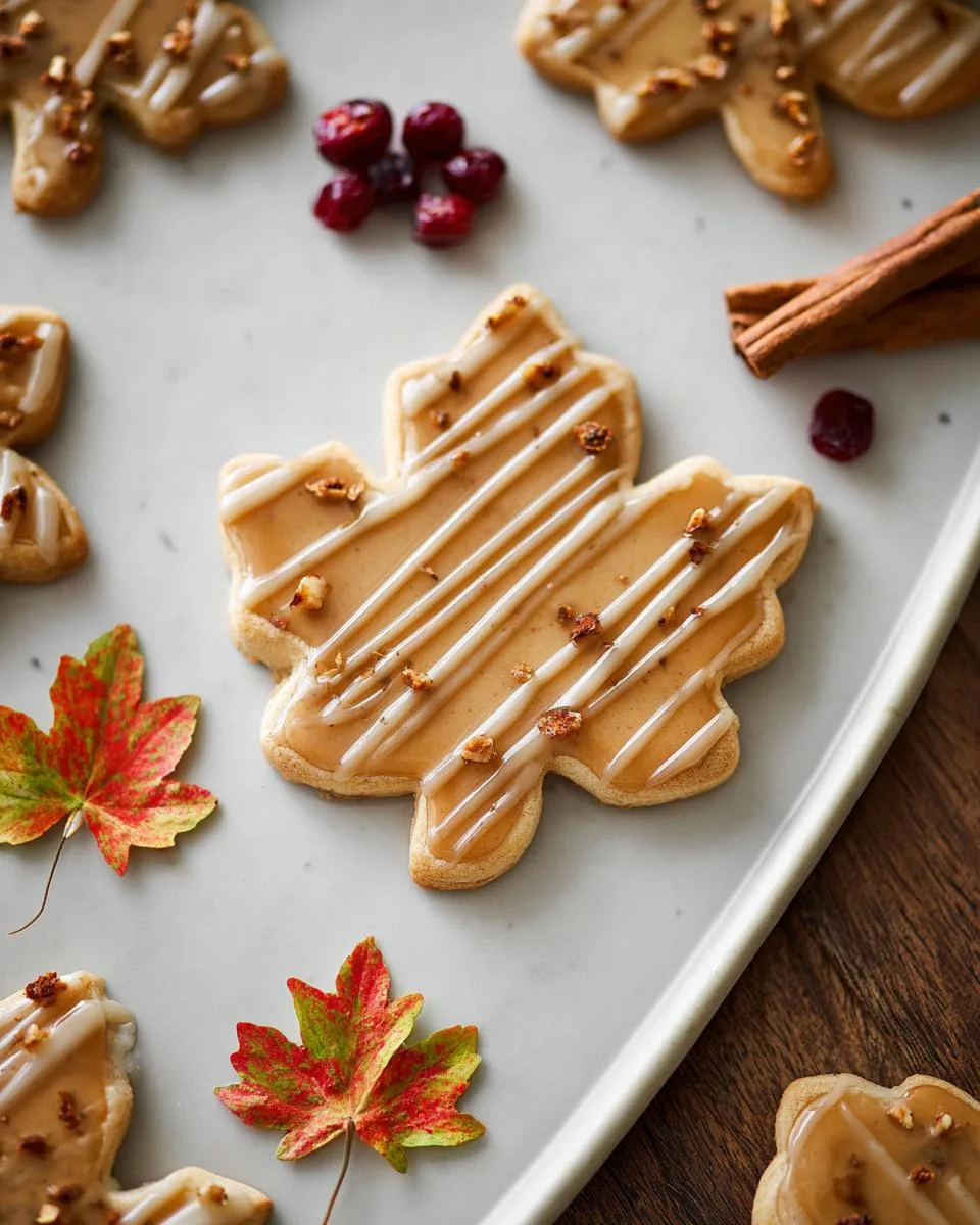 Glazed Maple Leaf Cookies - detail 1