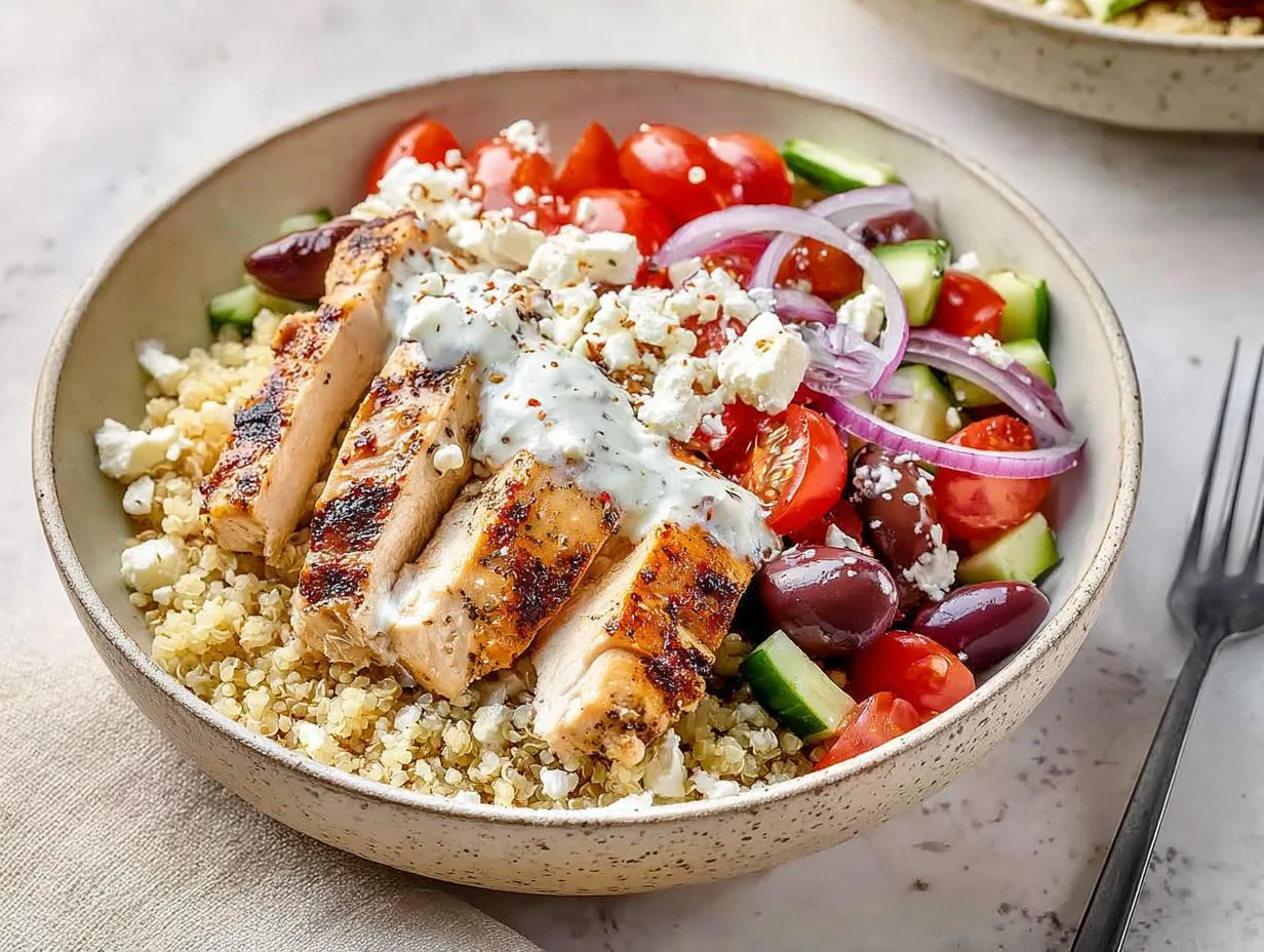 Recipe Kitchen Hub - Easy Slow Cooker Recipes 15 Greek Chicken Bowls