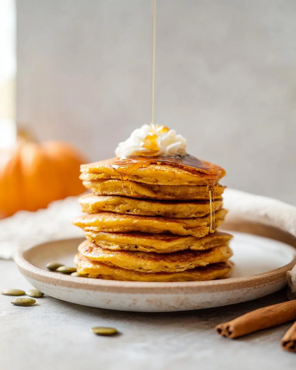 Healthy Pumpkin Protein Pancakes 22g Protein Fluffy 3 Healthy Pumpkin Protein Pancakes - detail 1