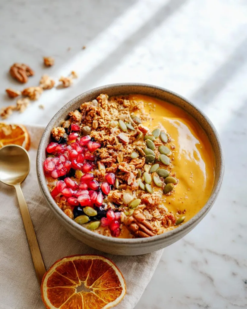 5-Minute Healthy Pumpkin Smoothie Bowl 3 Healthy Pumpkin Smoothie Bowl