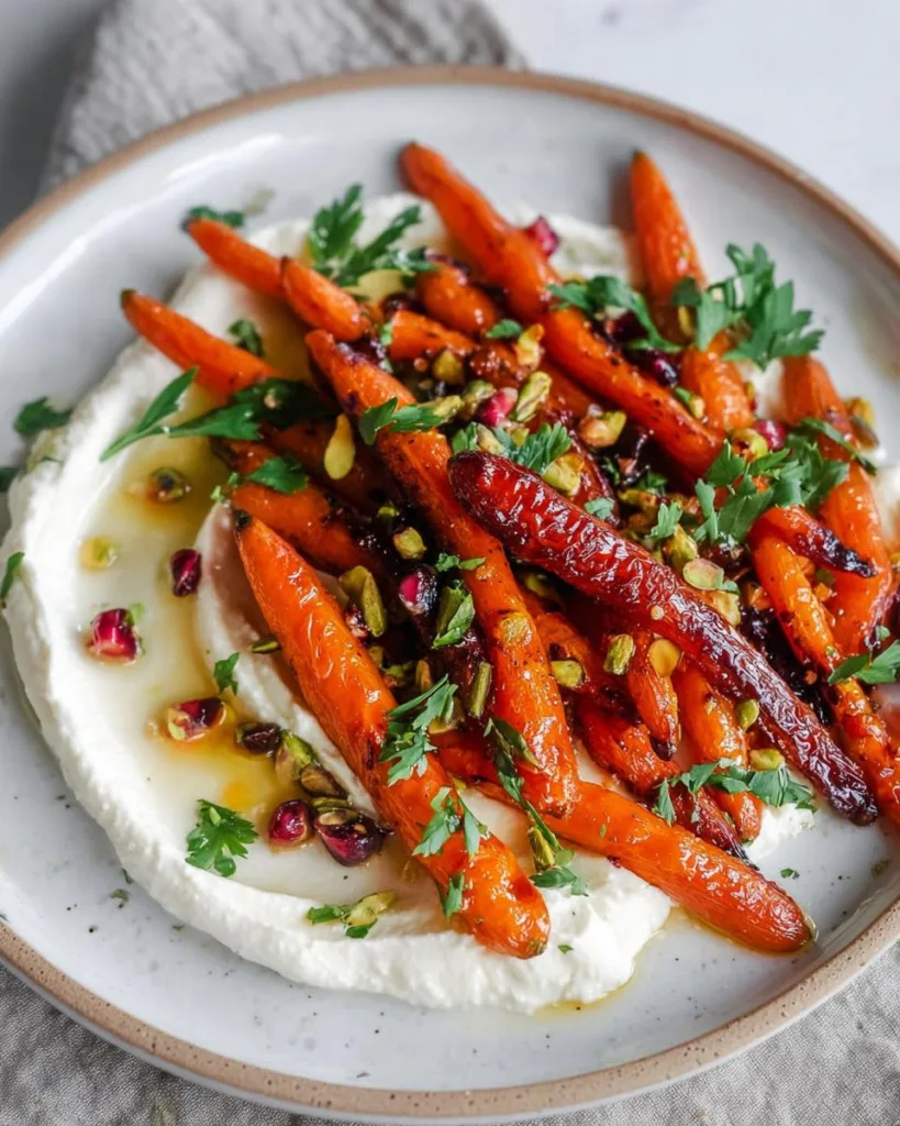 Honey Harissa Carrots With Whipped Feta