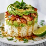 Honey Lime Chicken & Avocado Rice Stack