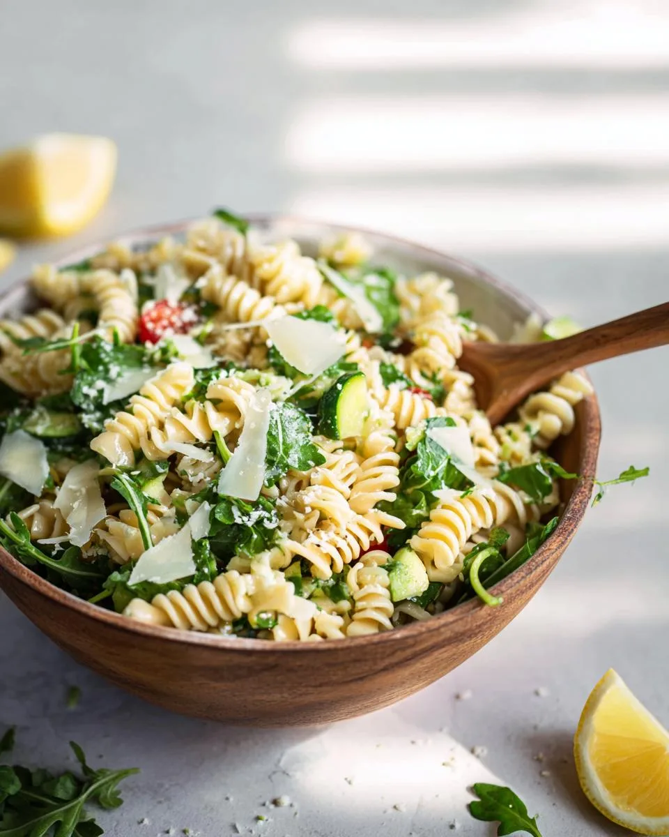 Lemon Arugula Pasta Salad: 20 Minute Bright Dinner 3 Lemon Arugula Pasta Salad - detail 1