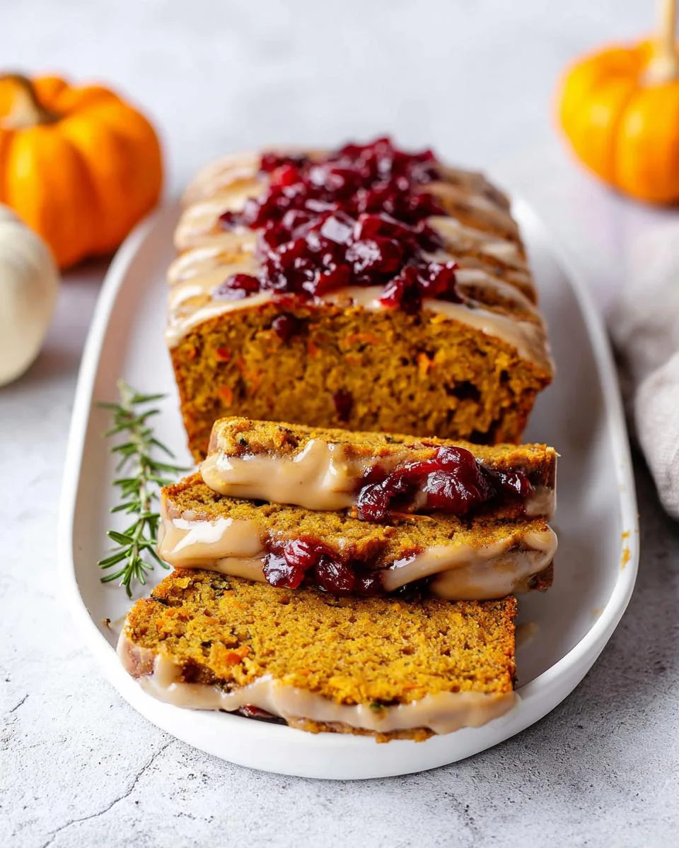 15-Minute Perfect Orange Pumpkin Bread with Cranberry Glaze 3 Orange Pumpkin Bread with Cranberry Glaze - detail 1
