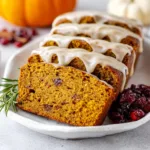 15-Minute Perfect Orange Pumpkin Bread with Cranberry Glaze 4 Orange Pumpkin Bread with Cranberry Glaze