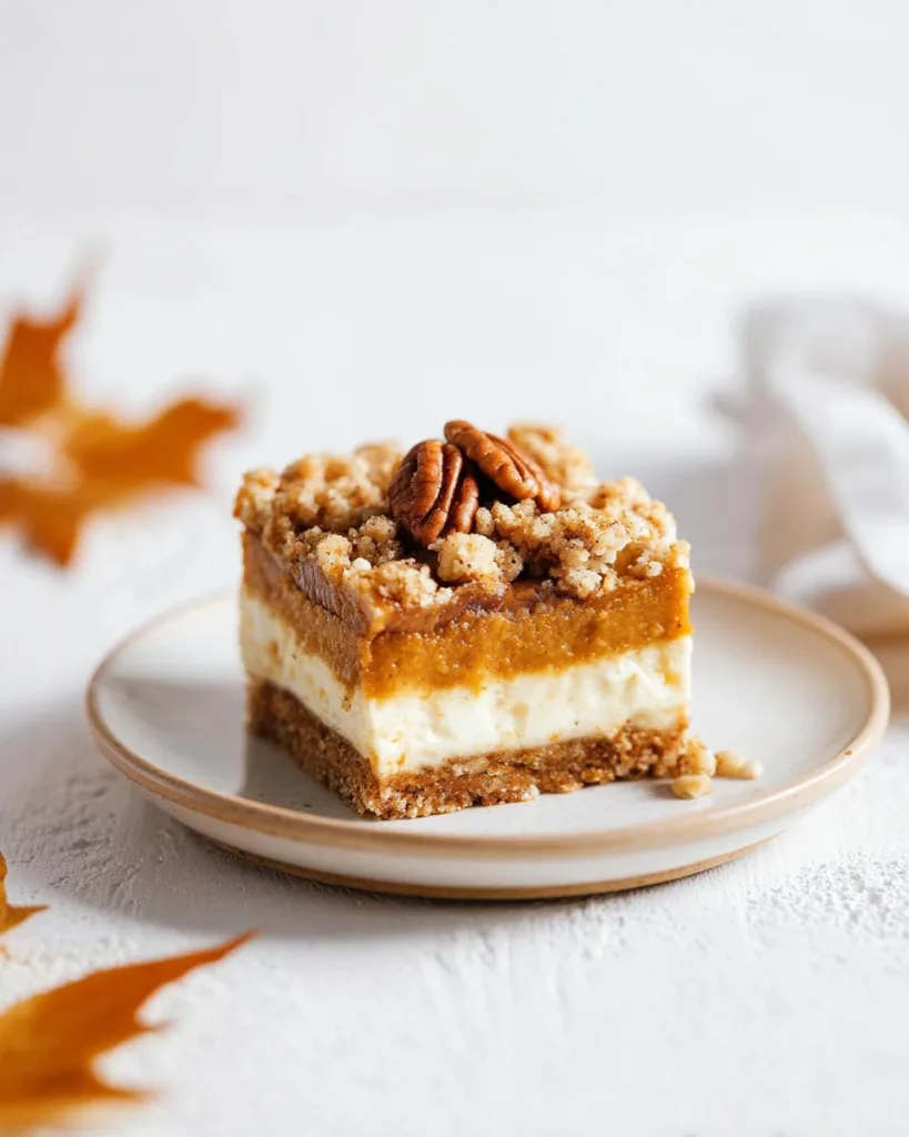 Pumpkin Cheesecake Bars with Streusel Topping