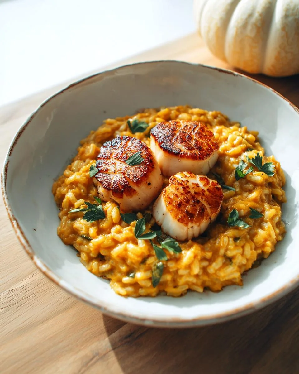 Perfect 40-Min Pumpkin Risotto with Scallops 3 Pumpkin Risotto with Scallops - detail 1