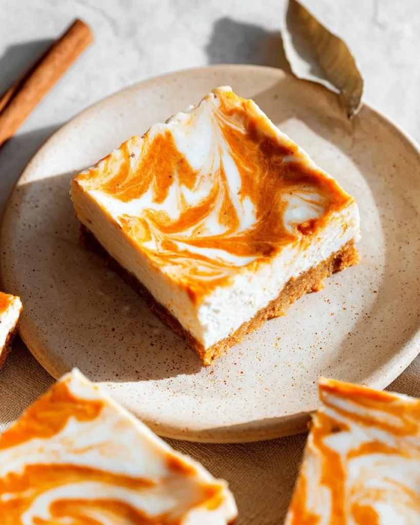 Perfect Pumpkin Swirl Cheesecake Bars Recipe 3 Pumpkin Swirl Cheesecake Bars