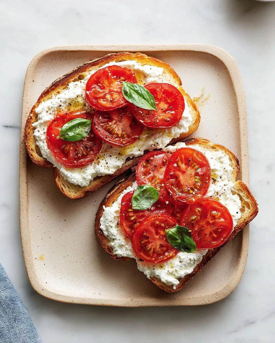 Ricotta and tomato sourdough toast - detail 1