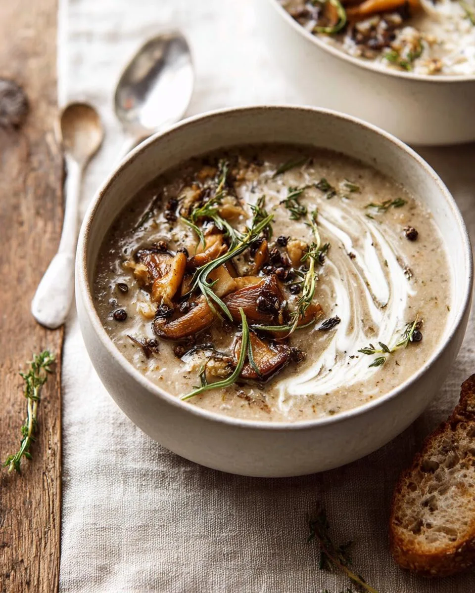 Roasted Garlic Mushroom Soup - detail 1