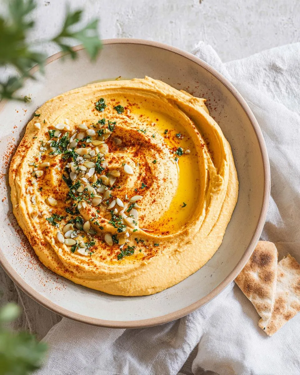 Savory Pumpkin Hummus - detail 1