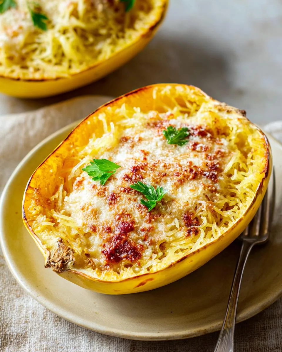 Spaghetti Squash Parmesan in 4 Easy Steps 3 Spaghetti Squash Parmesan - detail 1