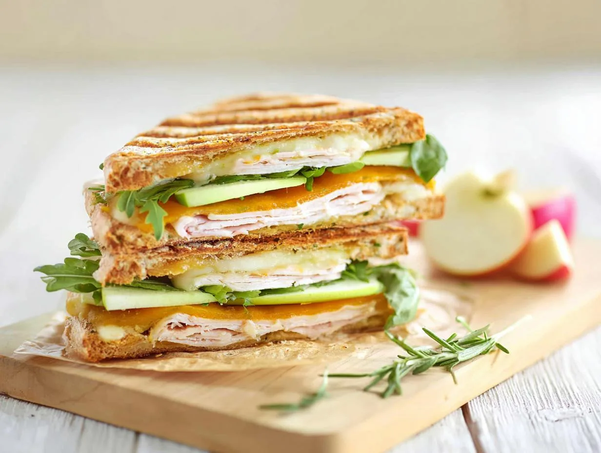 Turkey Apple and Cheddar Panini