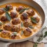 Turkey Meatballs in Pumpkin Sage Sauce