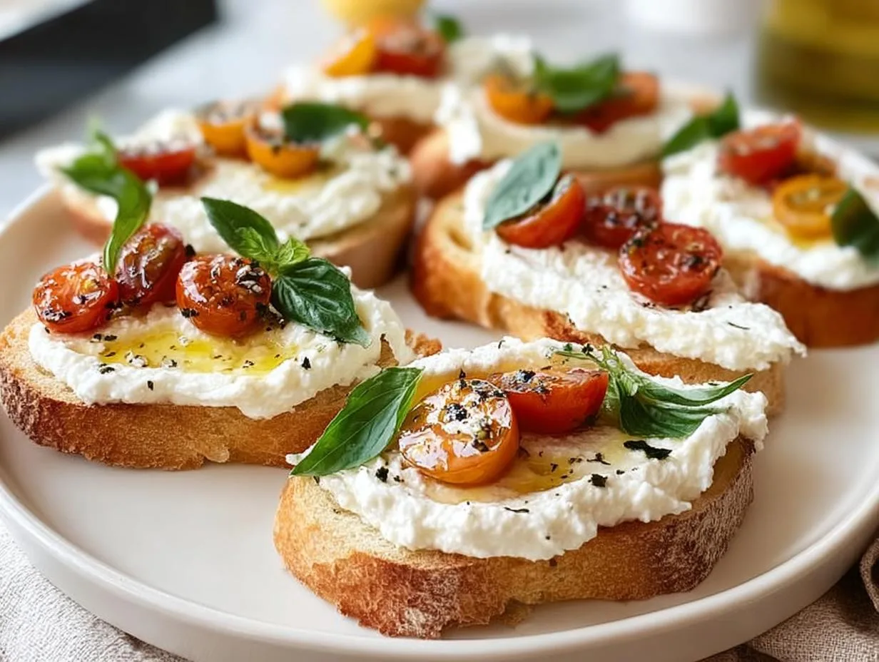 Recipe Kitchen Hub - Easy Slow Cooker Recipes 18 Whipped Ricotta Crostini