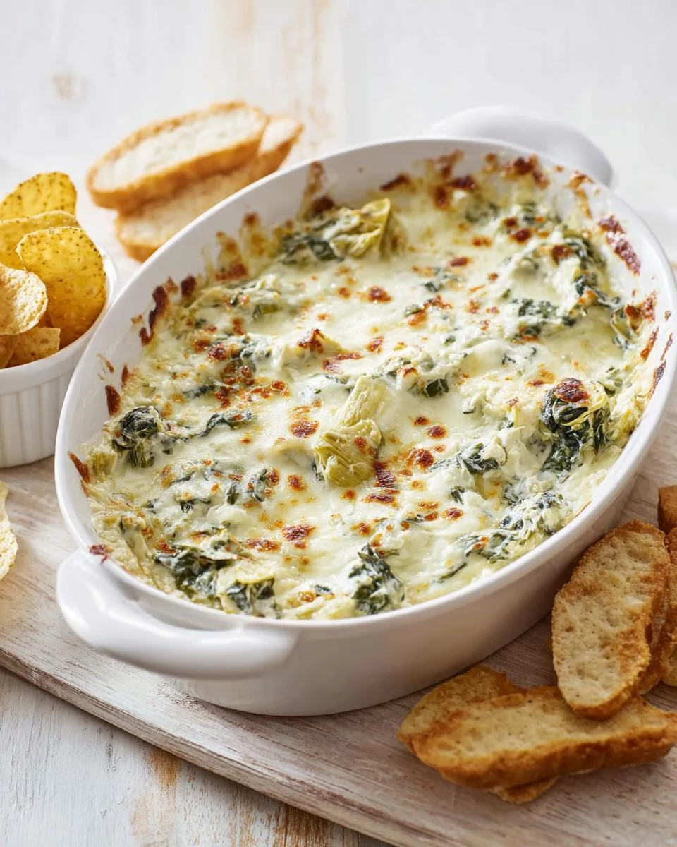 Hot Spinach Artichoke Dip: 40 Minute Game Day Magic 3 hot spinach artichoke dip - detail 1