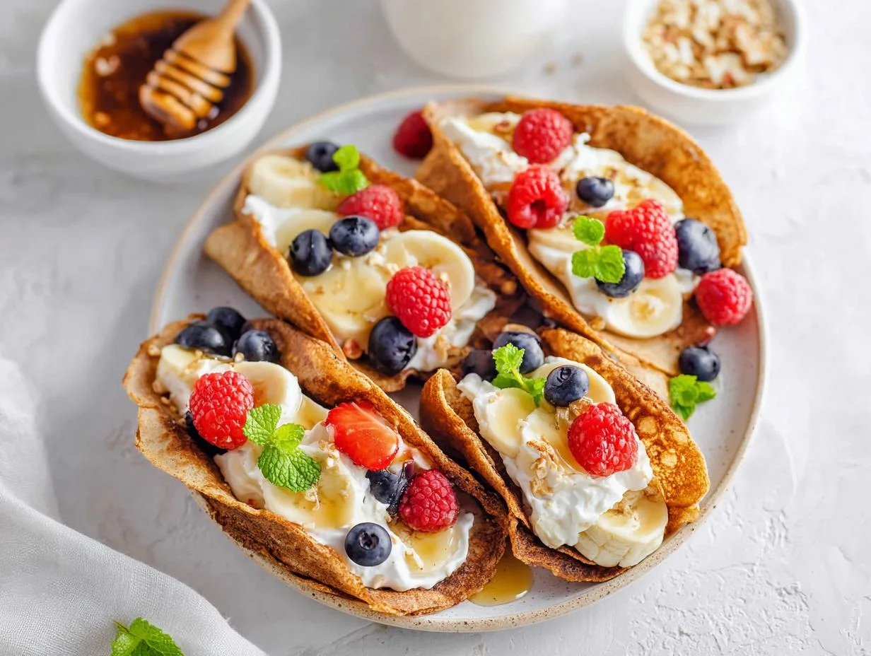 pancake fruit tacos