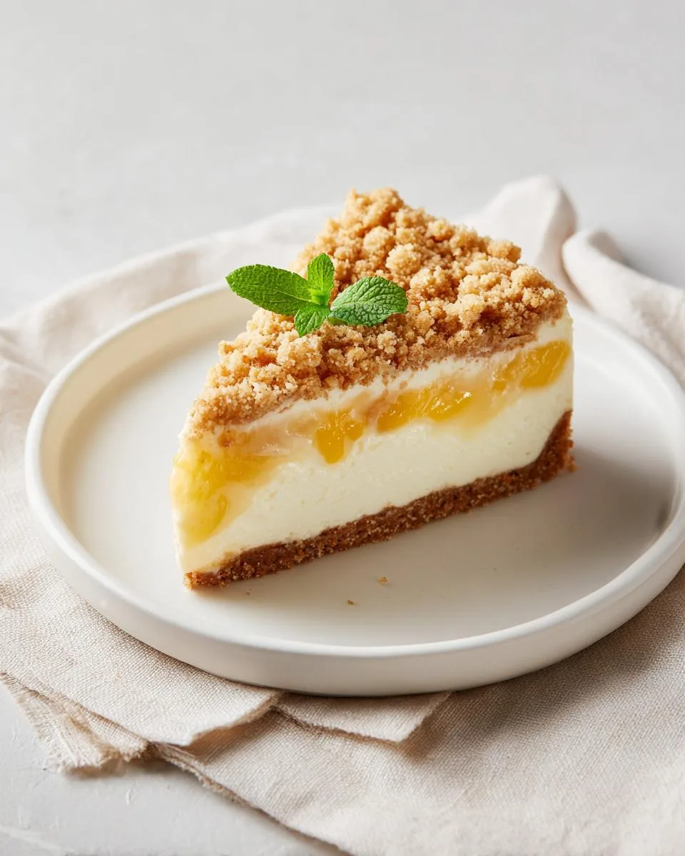 Peach Cobbler Cheesecake: The Ultimate 2-in-1 Treat 3 peach cobbler cheesecake - detail 1