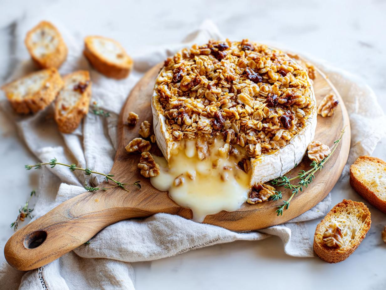 Apple Crisp Baked Brie