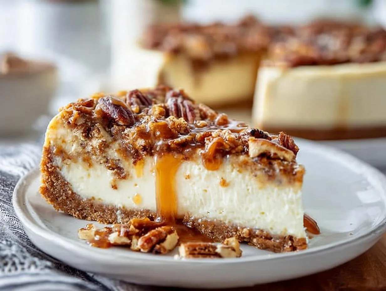 Recipe Kitchen Hub - Easy Slow Cooker Recipes 13 Butter Pecan Cheesecake