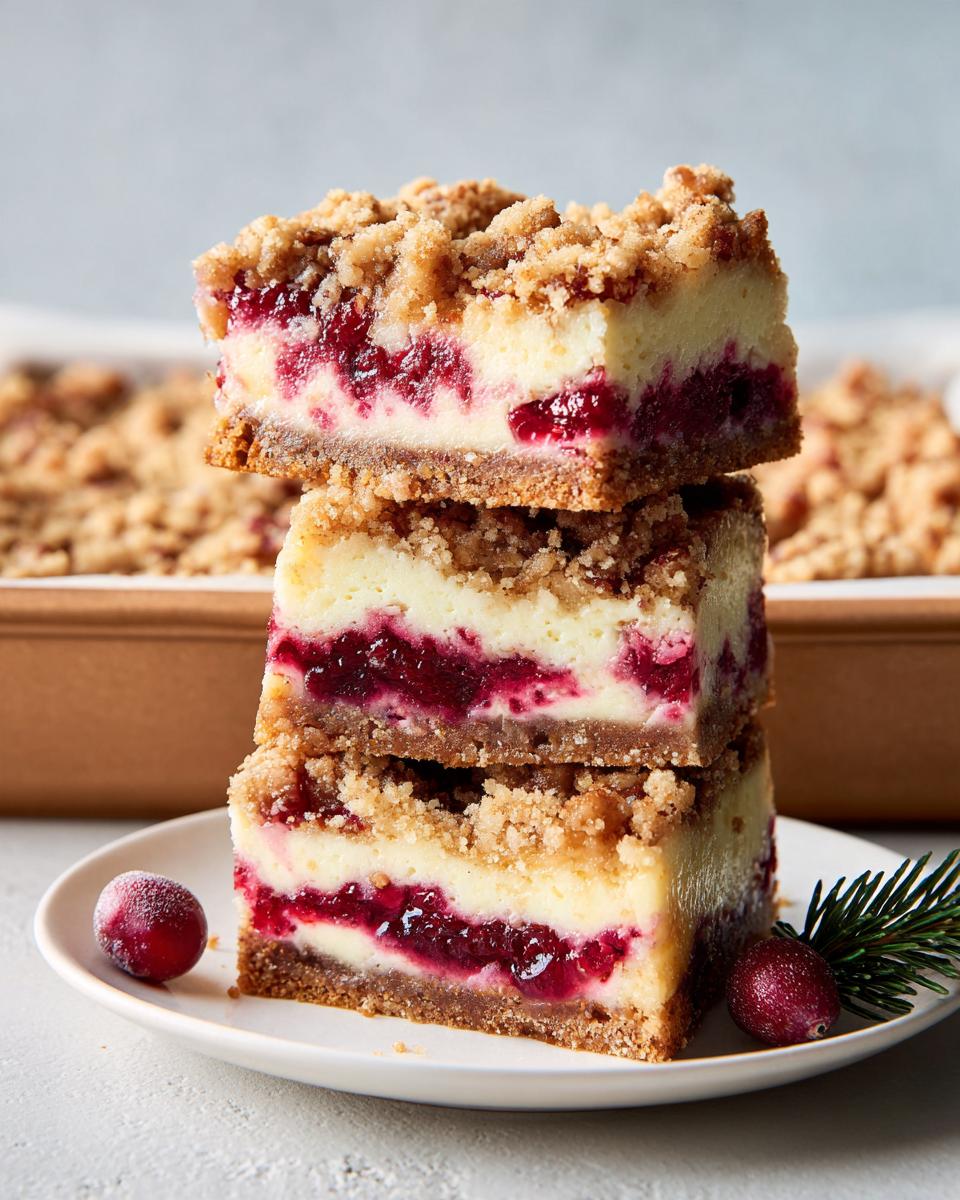 Cranberry Crumble Cheesecake Bars - detail 1