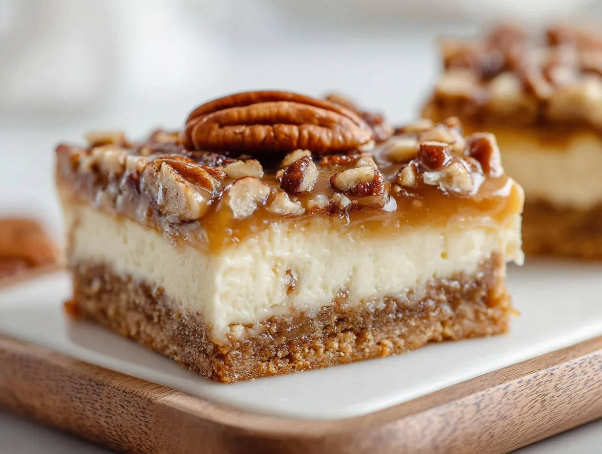Recipe Kitchen Hub - Easy Slow Cooker Recipes 14 Pecan Pie Cheesecake Bars